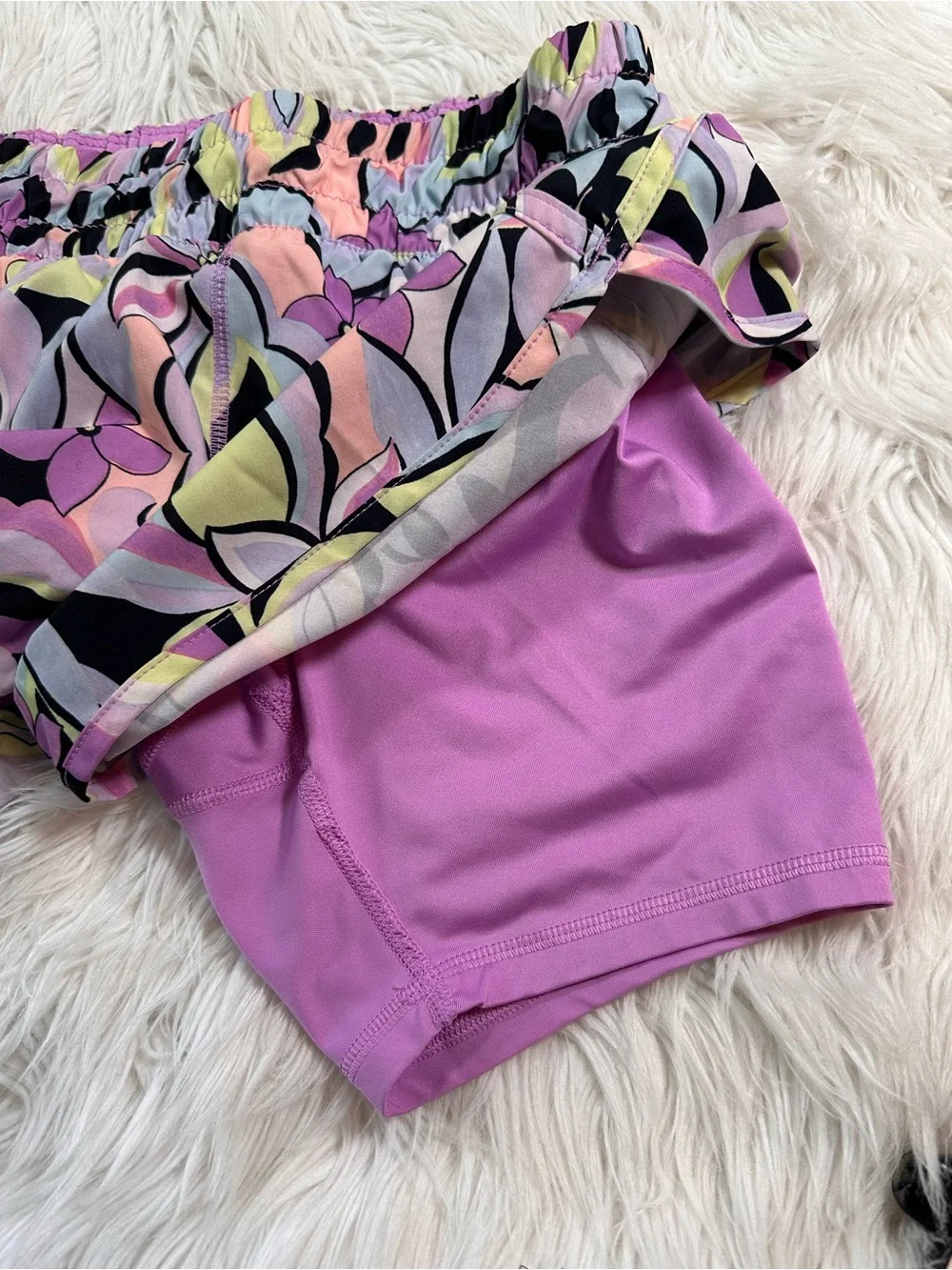 Avia • Colorful Floral 2 Layer Running Shorts